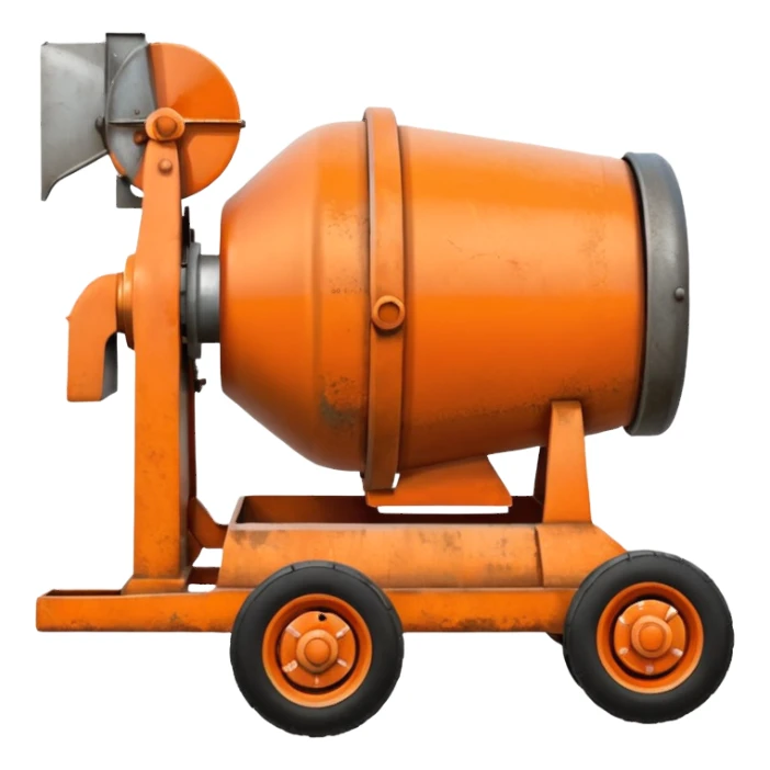 small orange concrete mixer sticker