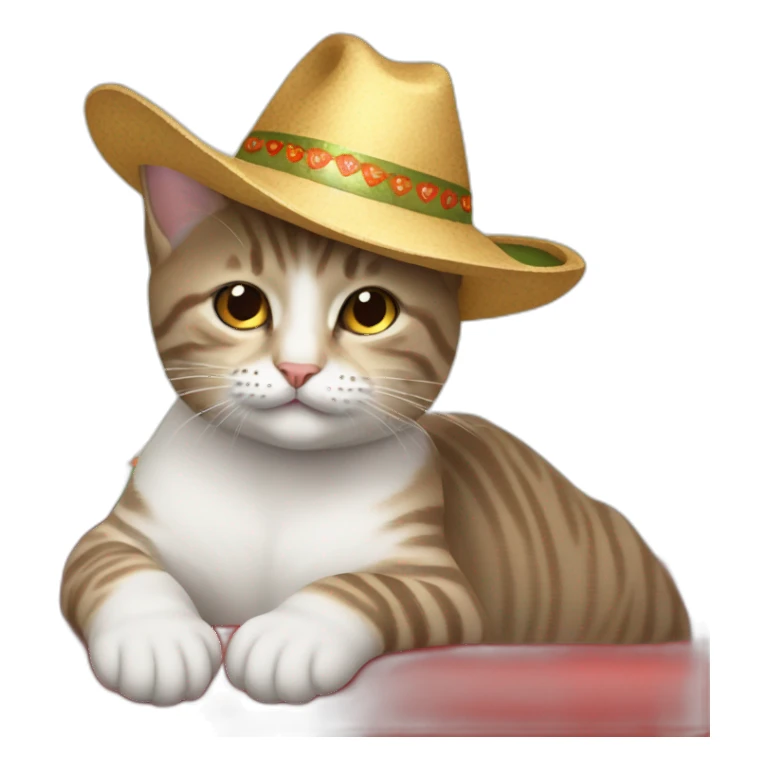 Gato con sombrero de navidad  sticker