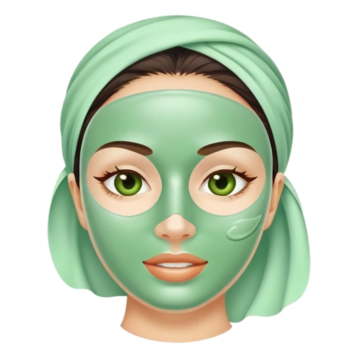Green skincare mask sticker
