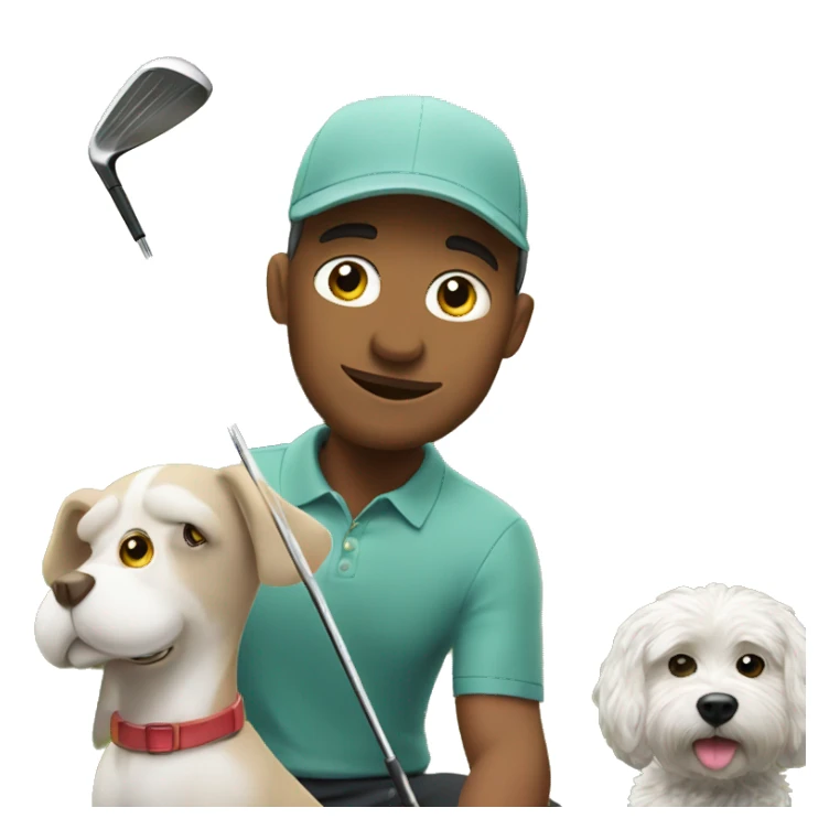 Me at golf course with dog sticker