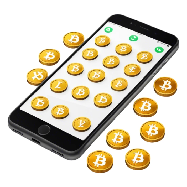 Crypto Coins on a phone sticker