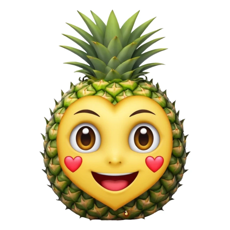 Piña con ojos de corazón  sticker