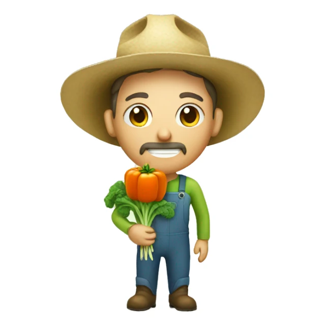 Farmer growing a GMO vegetable sticker