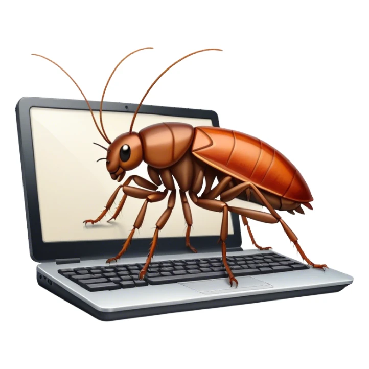 cockroach at home at the computer sticker