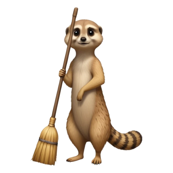 Meerkat with broom sticker