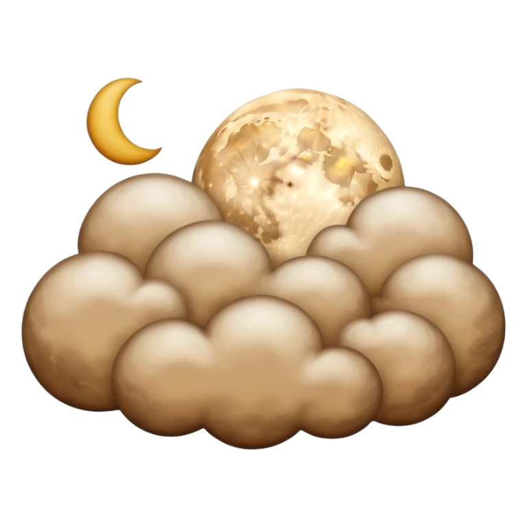beige moon and brown cloud sticker