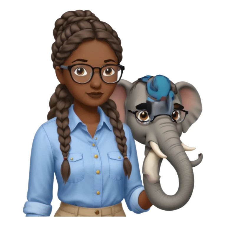 a woman elephant teaching sticker