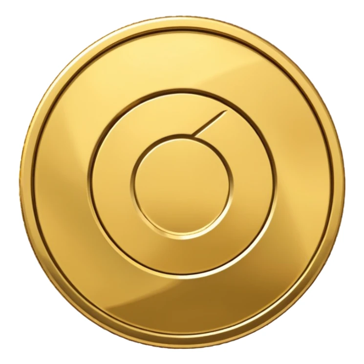 coin placed on its side at a 45-degree angle sticker