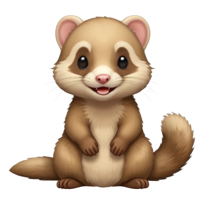 happy ferret sitting sticker