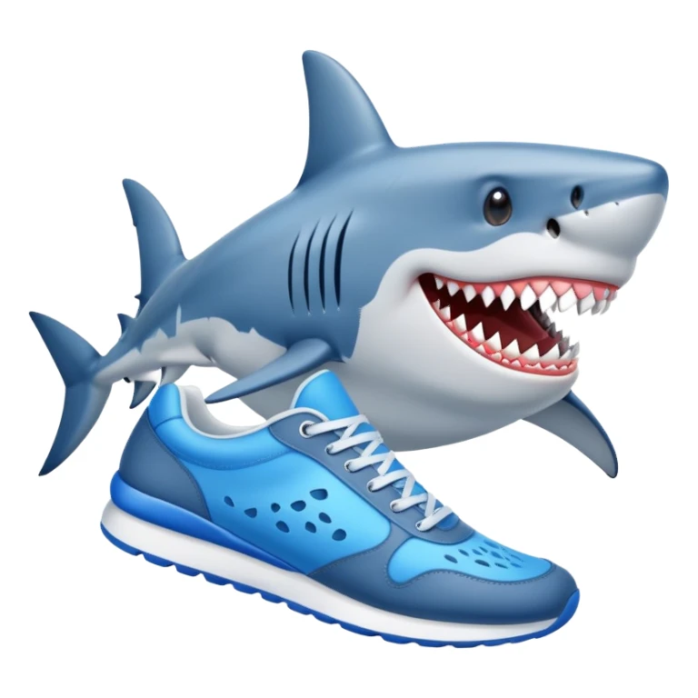 Shark in blue sneakers sticker