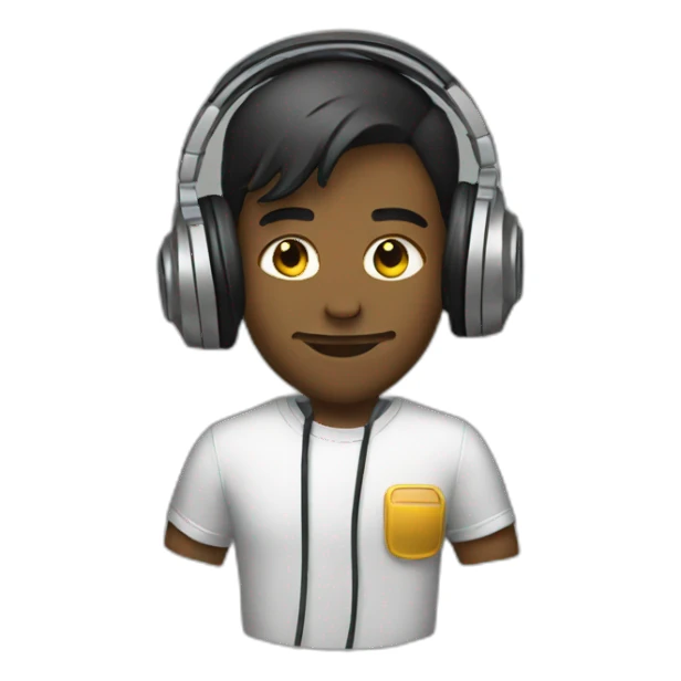 dj with headphones sticker