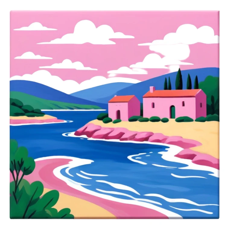 Matisse slop style pink SPAM art landscape sticker