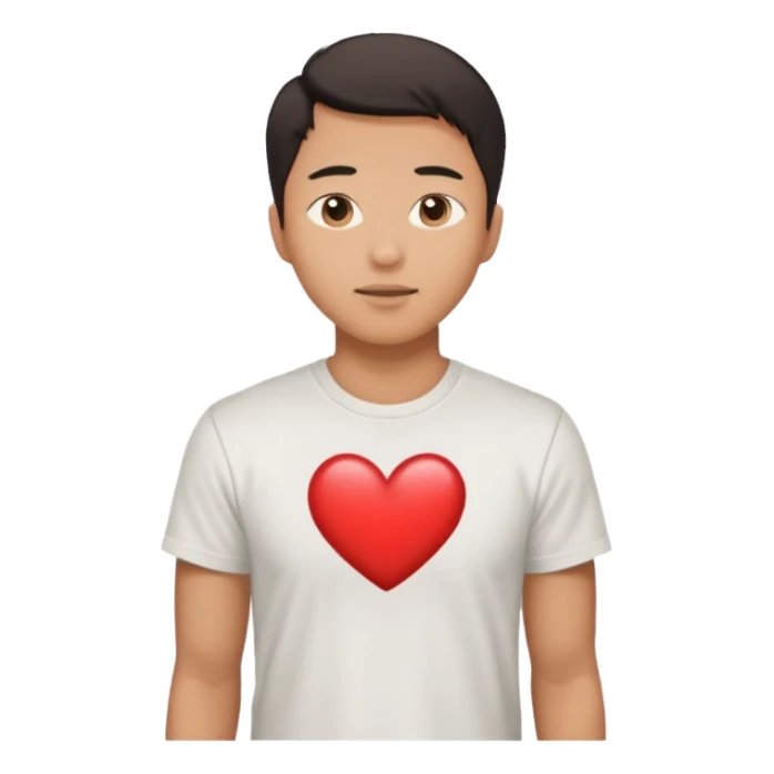 asian man falling on sidewalk with heart eyes sticker