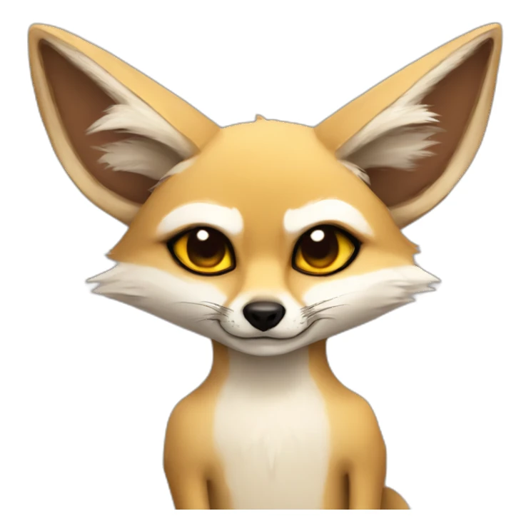 Jackal hugs grumpy fennec fox sticker