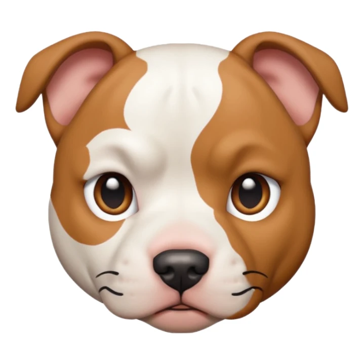 white pitbull face, brown patch over left eye sticker