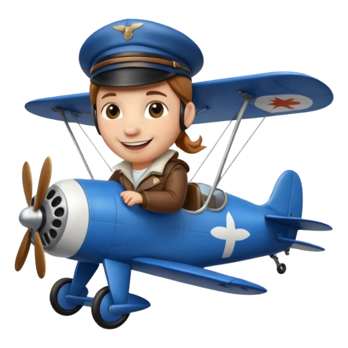  cow pilot riding blue plane sticker
