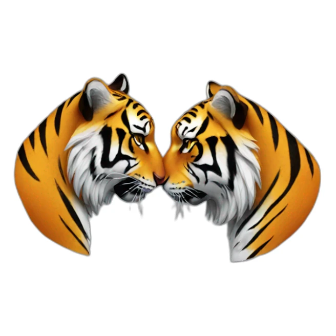kissing tiger sticker