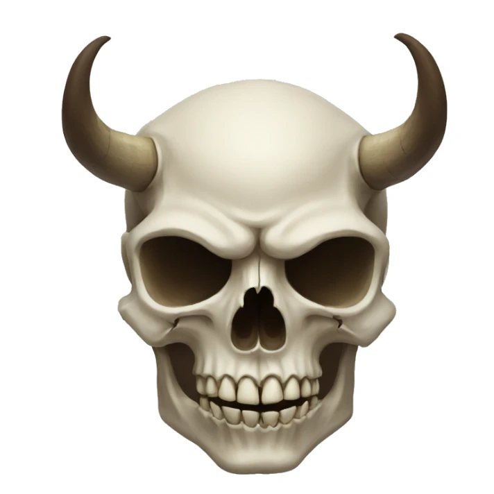 horned skull sticker