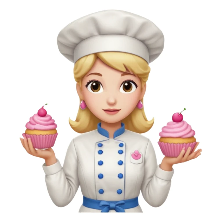 Pink chef hat princess peach with a hand sticker