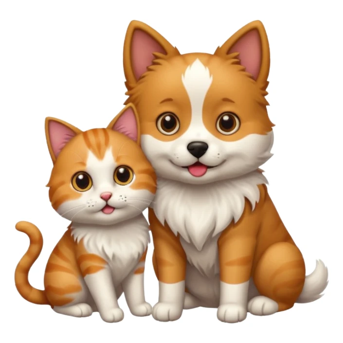 Dog with a cat sticker