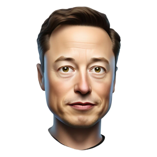 Elon Musk's three-quarters bust
 sticker