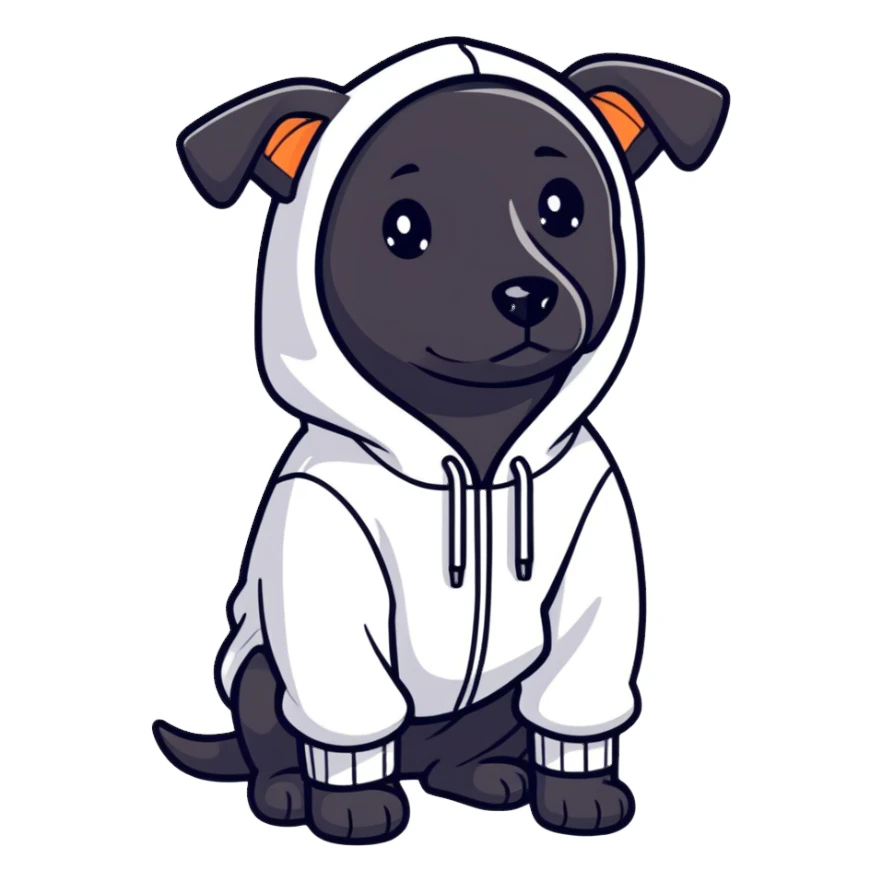 Schwarzer Hund mit Pulli  sticker