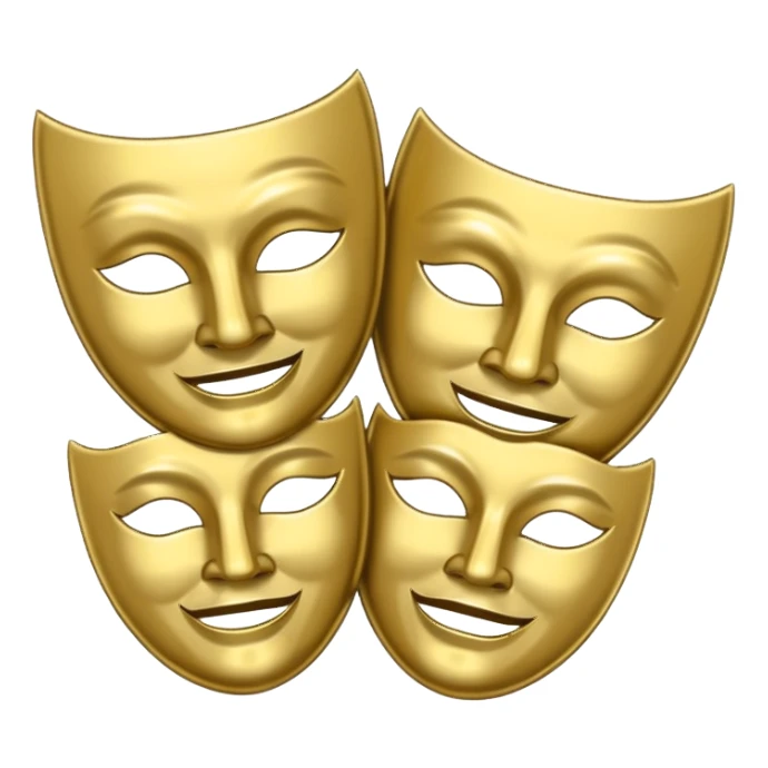 Two theatre masks in different colors sticker