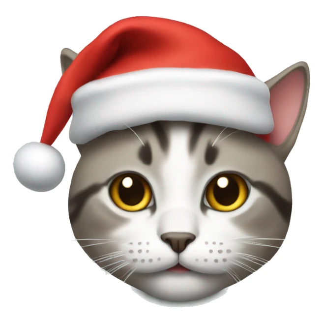 Cat with a Christmas hat sticker