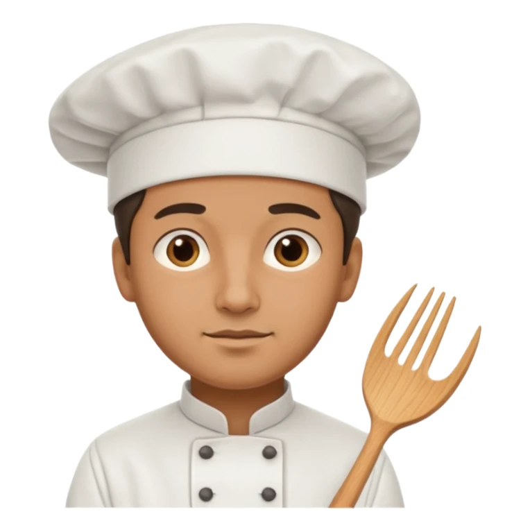 man with chef cap no utensil sticker