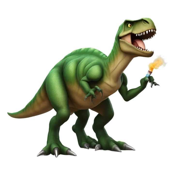 Dinosaur smoking a cigarette sticker