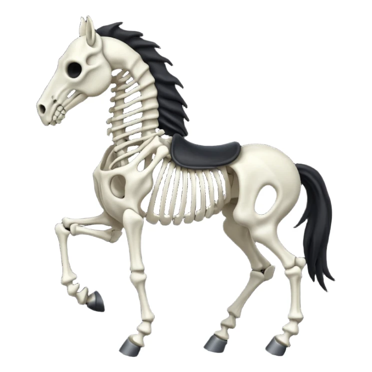 Black skeleton horse sticker