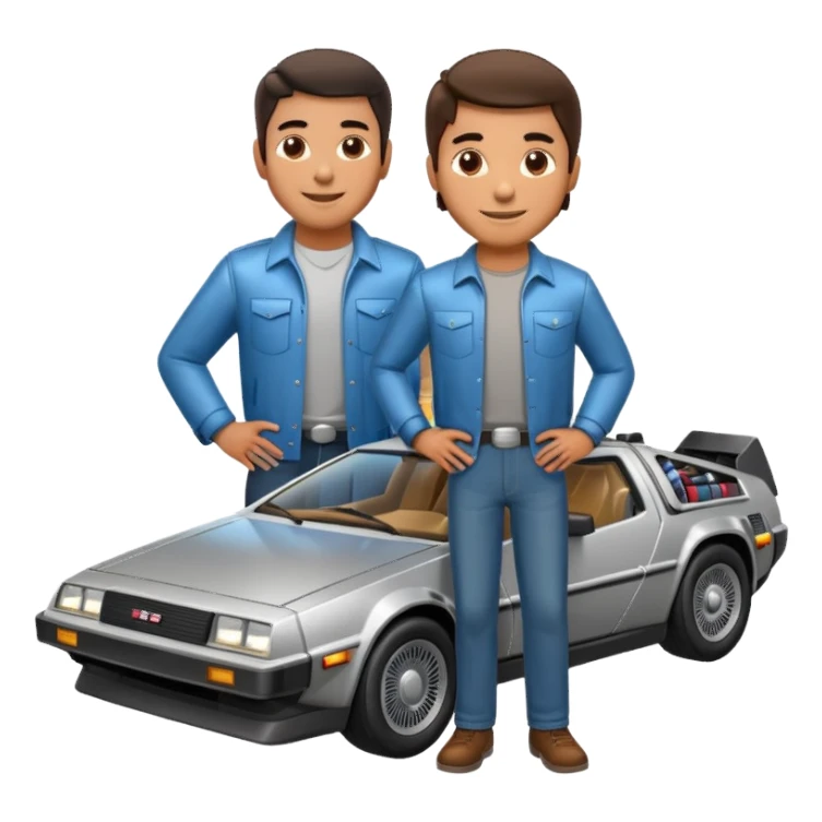 Hispanic man with delorean in background  sticker