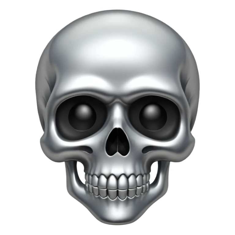 silver chrome scull sticker
