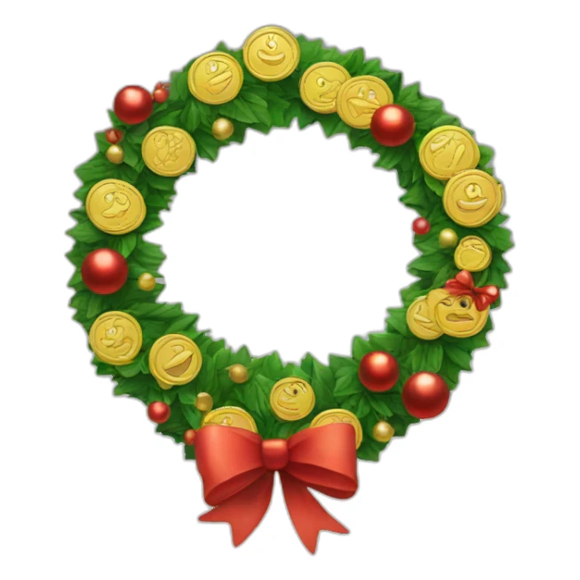 christmas-wreath coins sticker