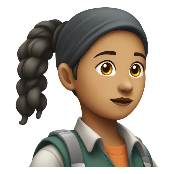 a migrant young female worker sticker