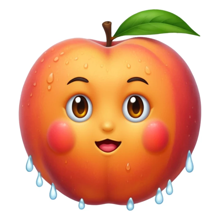 Wet peach sticker