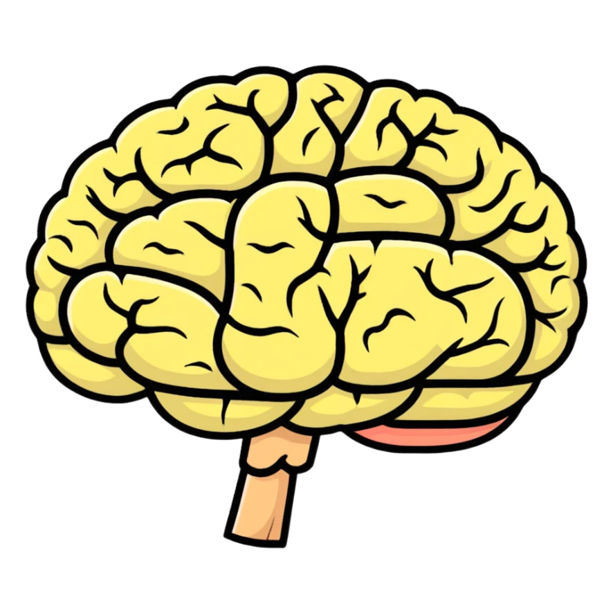 colorful cartoon brain sticker
