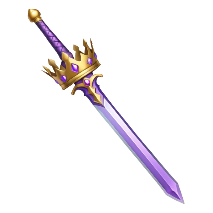 purple aura sword with crown  sticker