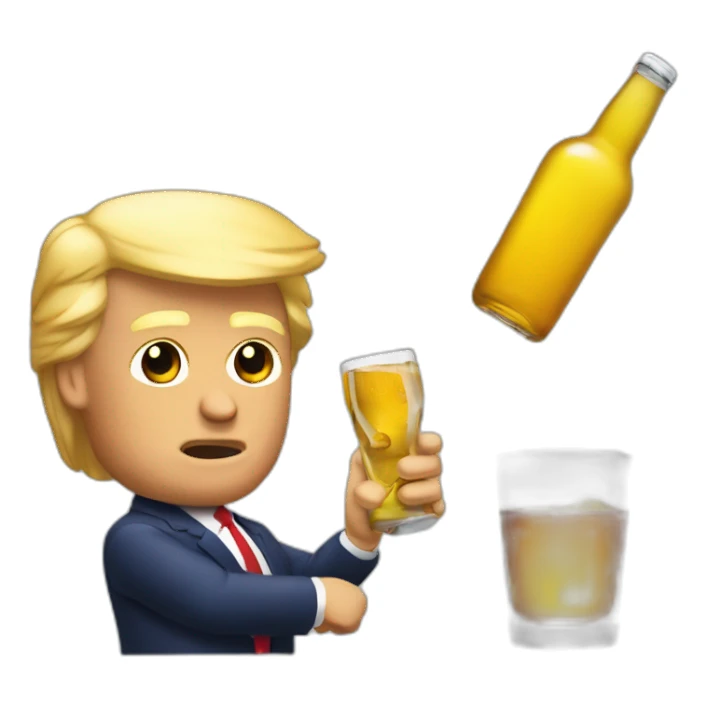 Trump avec une bouteille d'alcool sticker