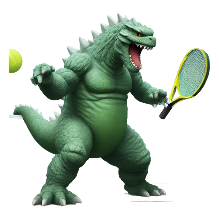 Godzilla playing tennis  sticker