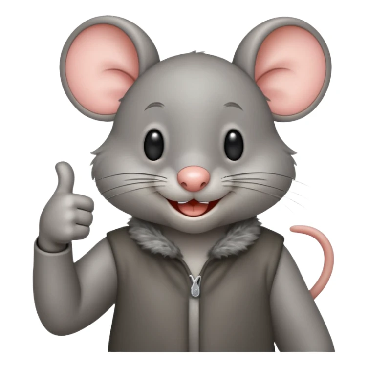 a smiling mouse giving a thumbs up sticker
