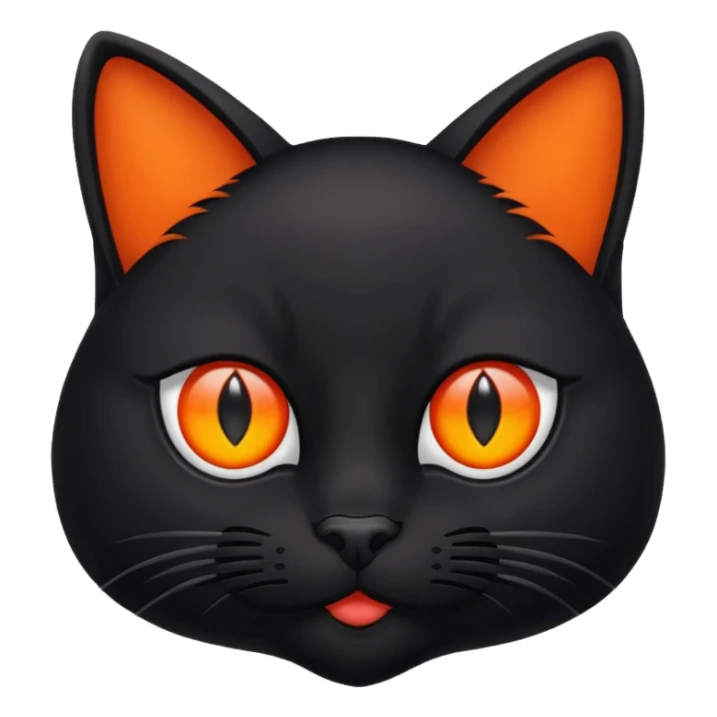 Чёрный кот у которого один глаз красный  а второй оранжевый, шерсть кота чёрная  sticker