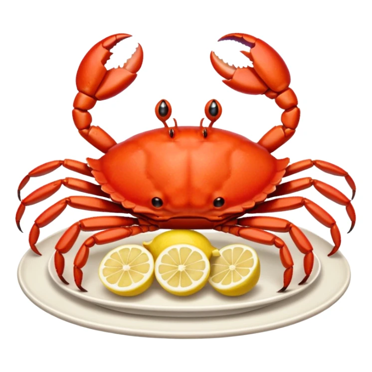 crab on platter  sticker