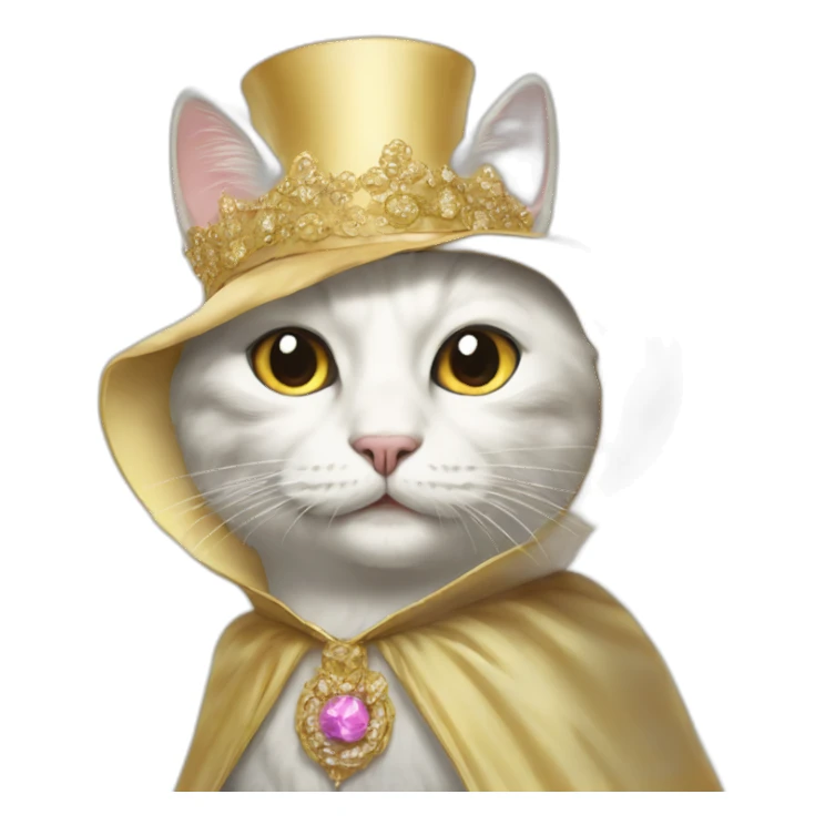Cream cat with Liberace cape sticker