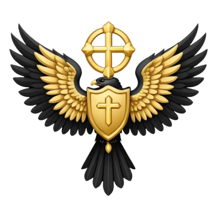 holy saint emblem with black wings sticker