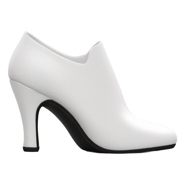 white latex mid heel shoe back view sticker