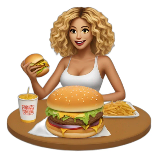 Beyoncé eating the hamburger sticker