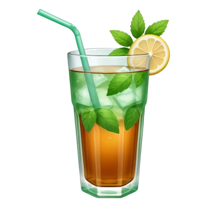 ice mint tea without lemon in glass sticker