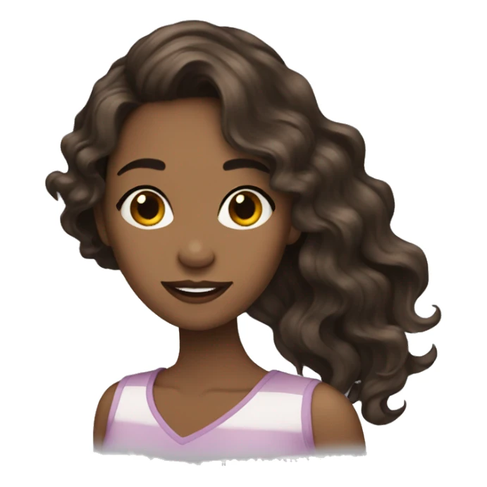 She-brunette-wavy hair-Featureless sticker