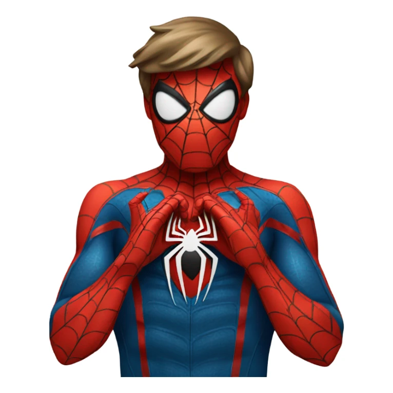 spiderman with heart hands sticker